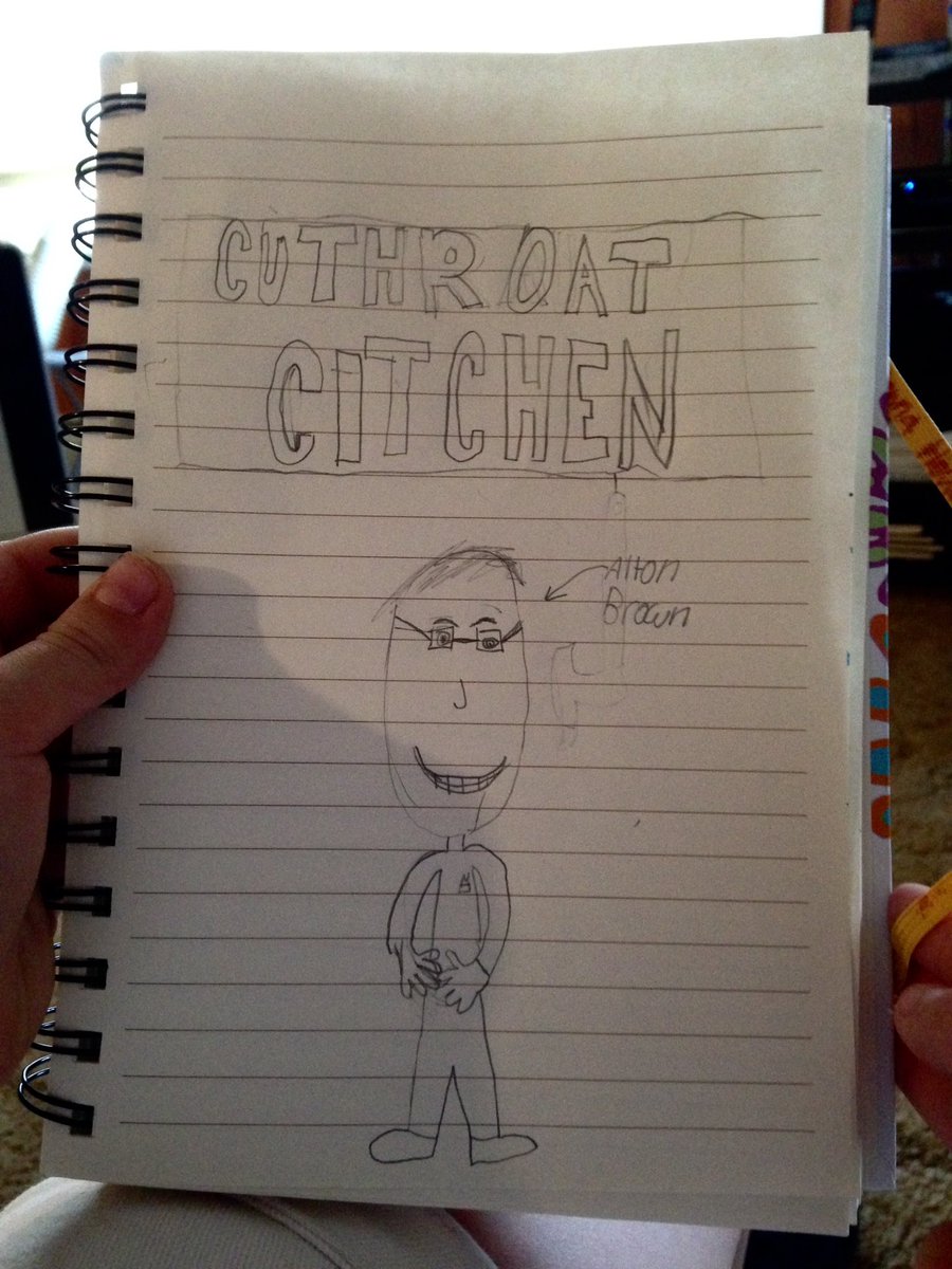 picutaker's tweet photo. @altonbrown we're celebrating Canada Day with a #CutthroatKitchen marathon.  From my daughter to you. https://t.co/NrQIxSnGQ3