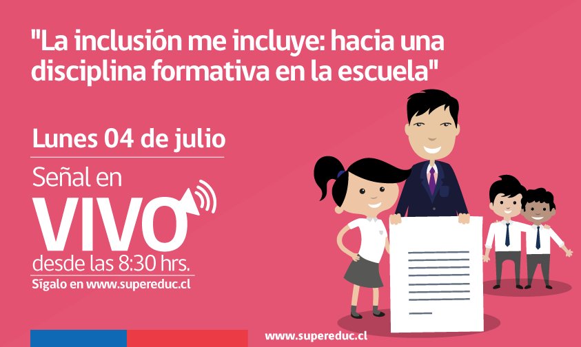 Lunes 04 de julio 08:30 hrs. Seminario - Taller: "La inclusión me incluye".
💻📹 Streaming➡ supereduc.cl