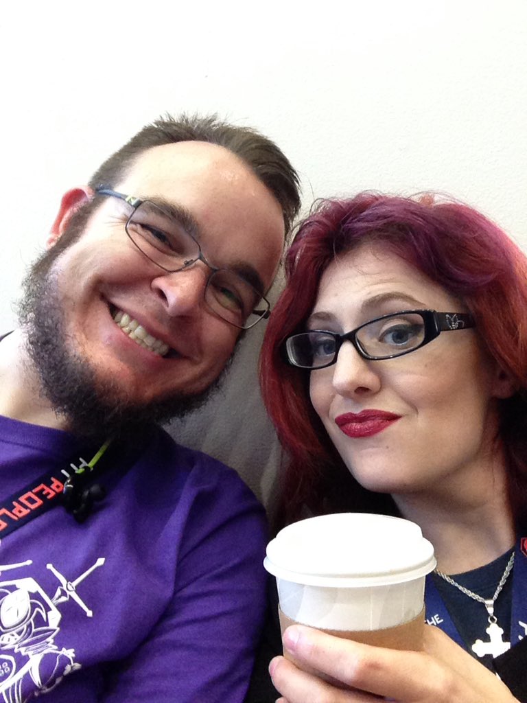 Mayhems_Muse's tweet photo. Coffee and chill with this gorgeous human being, @G5VanGemert, here at @rtx2016. #Weirdlings panel at 6:30 today! https://t.co/dB1s9SncIa