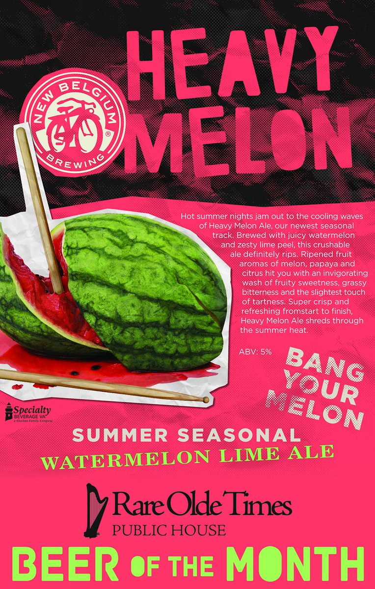 RareOldePub's tweet photo. Um, it's officially on tap. #RVA #Craftbeer #WatermelonLimeAle #FreshTap @untappd @Trinkindotcom @newbelgium https://t.co/DnB2x7YvEY
