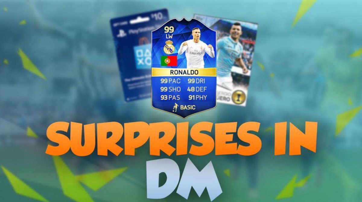 AgueroSZN_'s tweet photo. Surprises in dm giveaway!
Retweet + follow me + @FUTBhavesh + @TatFwat_ 
Winners = 20-30-40 https://t.co/jQTTKxZfYv