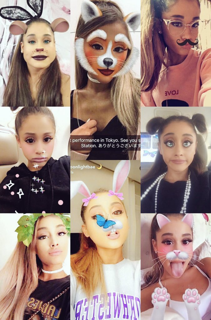 Ariana is literally the queen of snapchat and she looks unbelievably cute with all of the filters