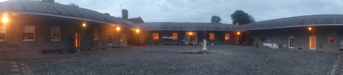 All is quiet in the courtyard this evening.