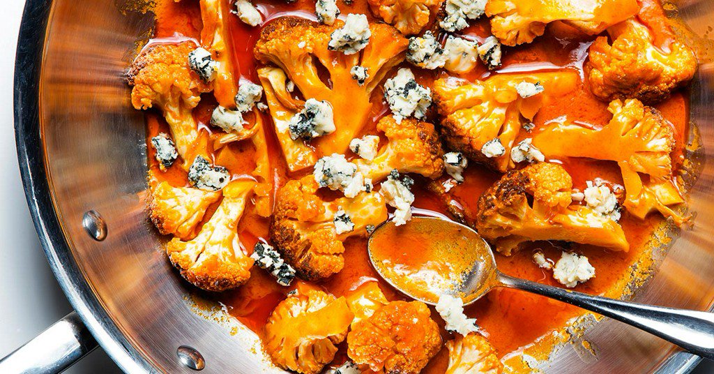 TastingTable's tweet photo. .@DaleTalde's Buffalo-ed cauliflower is the best new game-day snack https://t.co/6D8GK5OuNH https://t.co/AxlJAj5vmv
