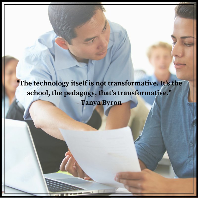 EdceleratePD's tweet photo. "The technology itself is not transformative. It’s the school, the pedagogy, that is transformative. #edtech https://t.co/zRycb4HAfW