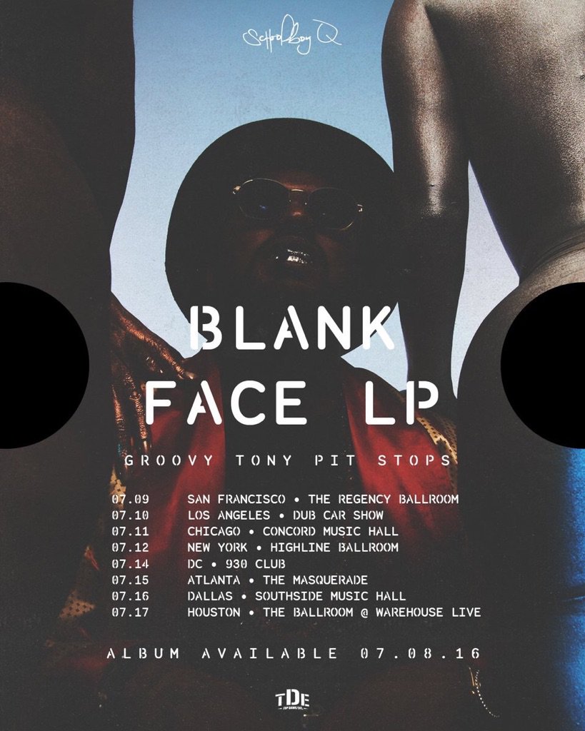 TopDawgEnt's tweet photo. #GroovyTonyPitStops tickets on sale now: https://t.co/lPU684b4x8 #BlankFaceLP JULY 8tH #TDE https://t.co/AIL35ORLy4
