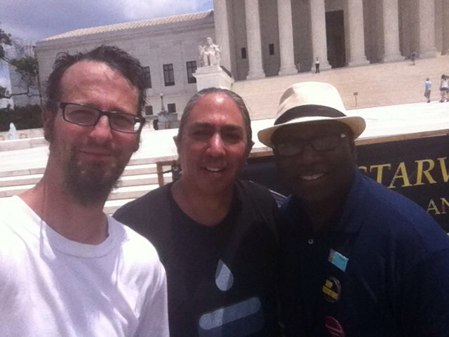 ShaneClaiborne's tweet photo. Thx @wirelesshogan for  dropping by #SCOTUS today... Exorcising the demons of death. 
@MVFRUS @AbolitionAAC https://t.co/gOK3ze5RFJ