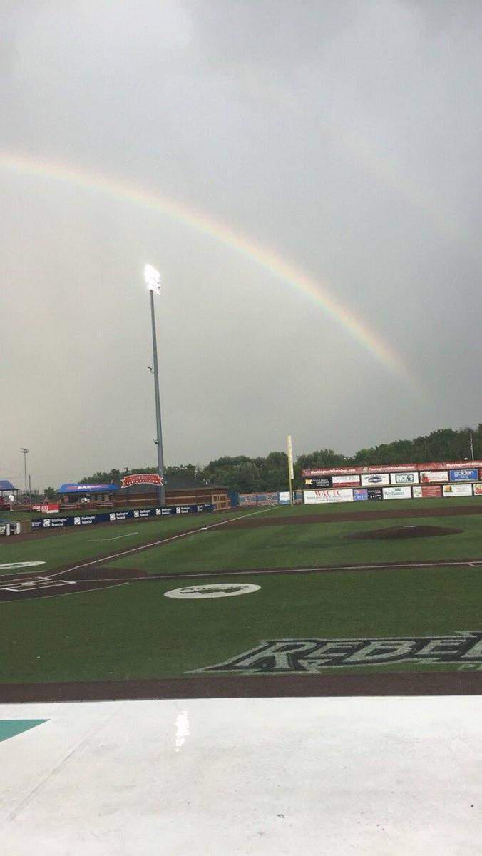 WashWildThings's tweet photo. Rain is gone. Rainbows are out. Game is on. #LetsGoWildThings ☀️⚾️ https://t.co/2Slu8IiXDg