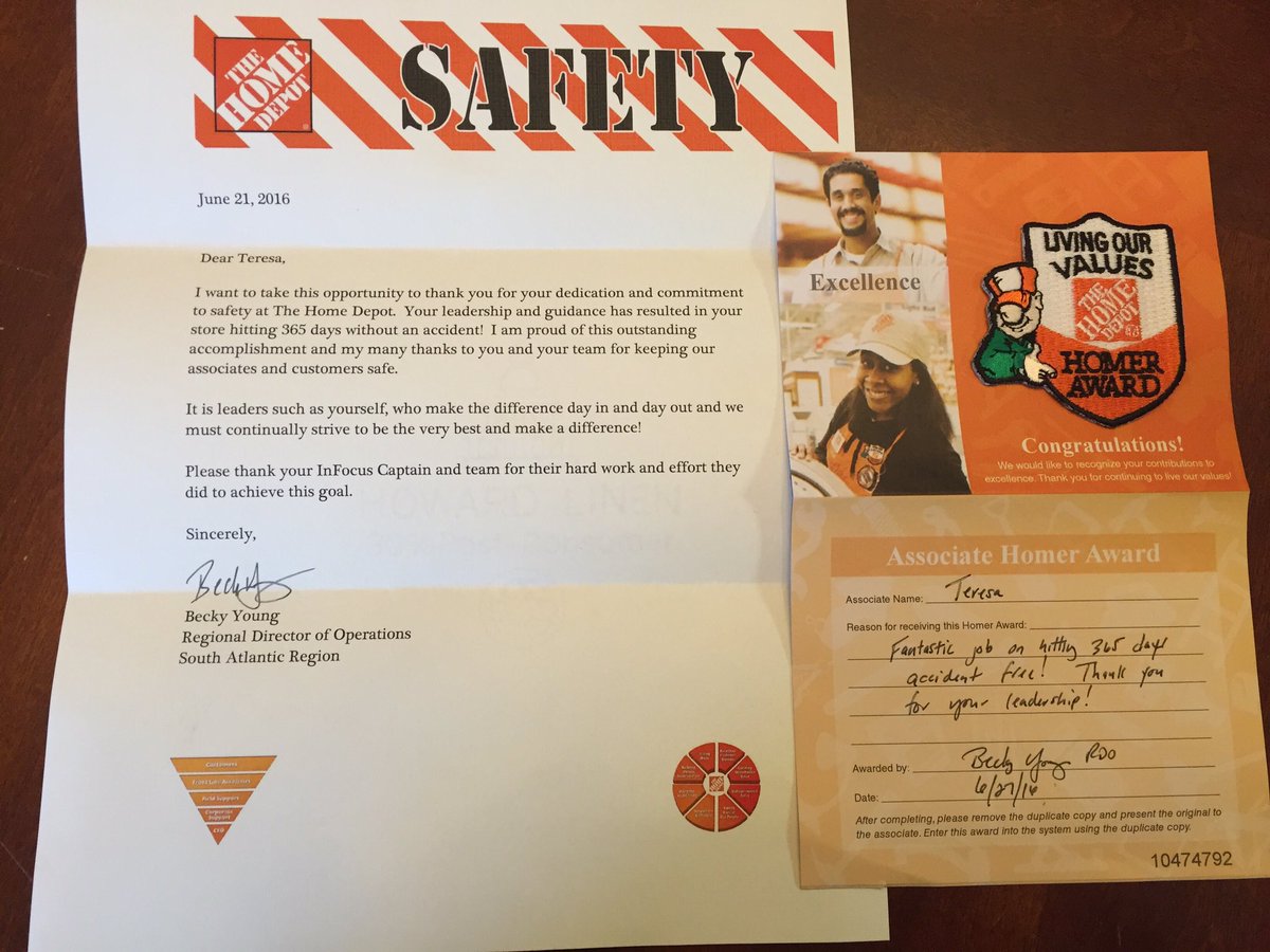 spoonholtz's tweet photo. I came home to some awesome recognition in my mailbox! Thank you @THDBecky31 It's much appreciated #3637 #365safe https://t.co/zPY7UeQlOX