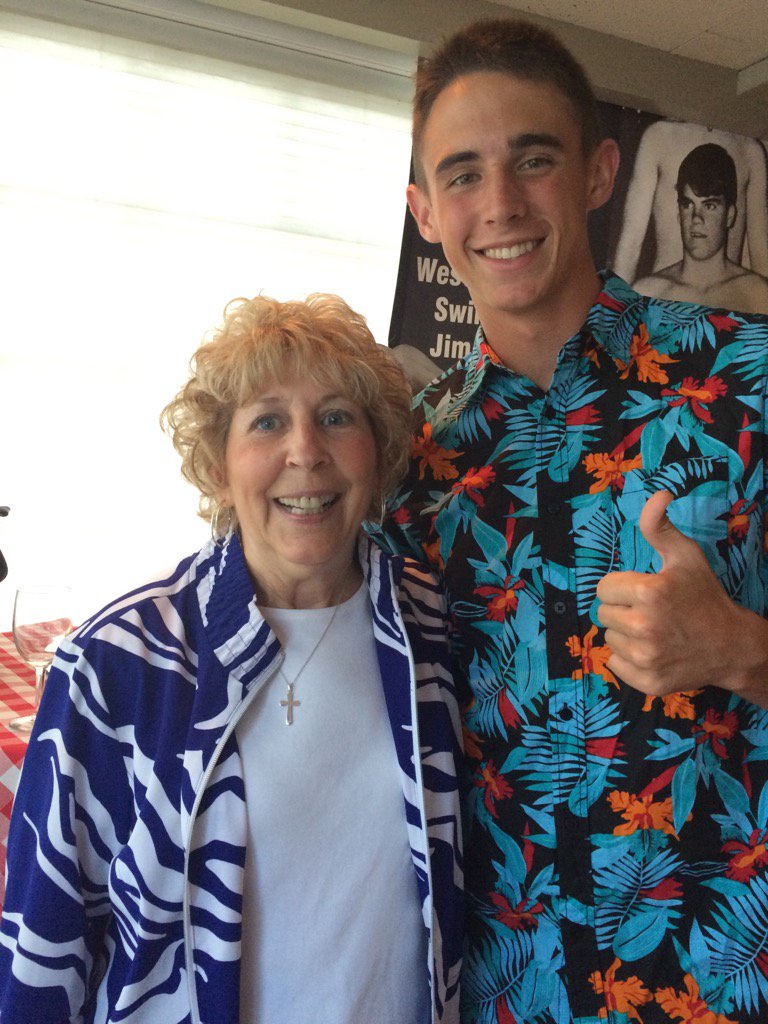 Stuckin8thgrade's tweet photo. Jack and Mrs Newitt celebrate Patrick's recent Marine Corp hymn success!🎤#PatrickRocks https://t.co/3nQDeDm4hJ