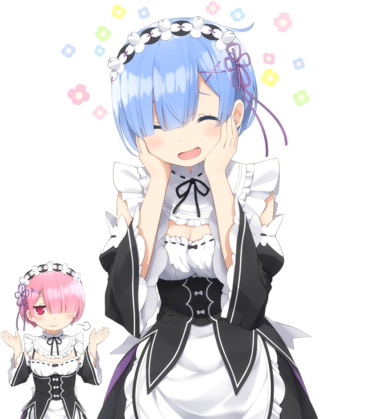 ラム(リゼロ) ,レム(リゼロ) 「デレム https://t.co/t2veZDCRIO #リゼロ 」|goribote/コ゛りぼてのイラスト