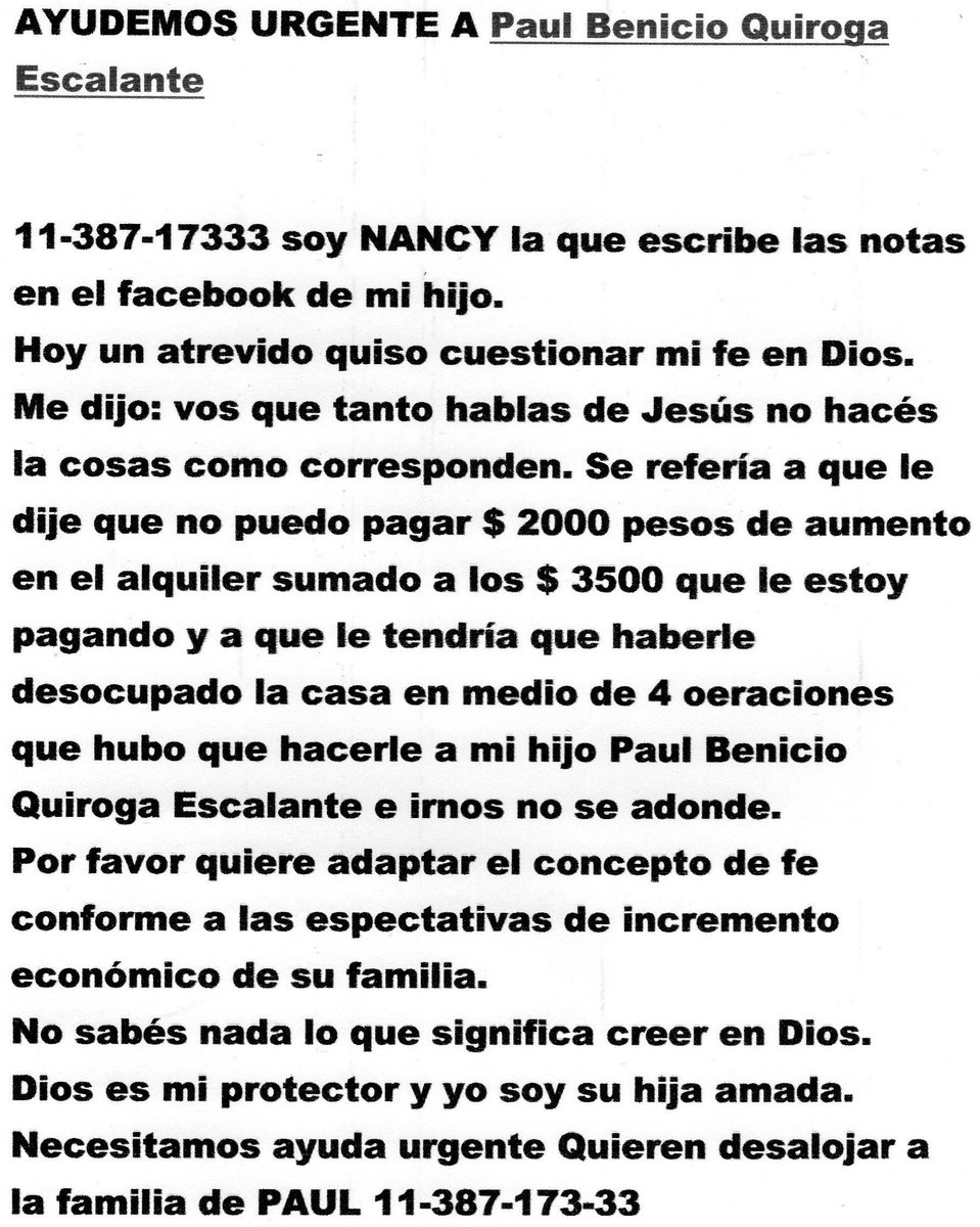 <a href="/dandovida2015/">Dando Vida</a> AYUDA URGENTE PARA PAUL