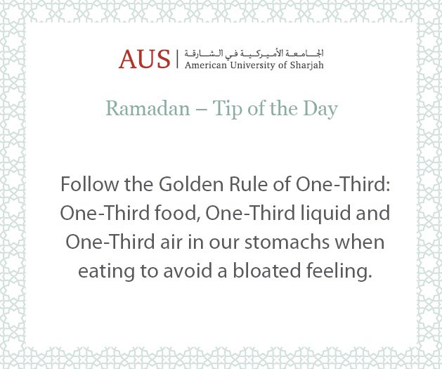 AUSharjah's tweet image. #RamadanTipoftheDay