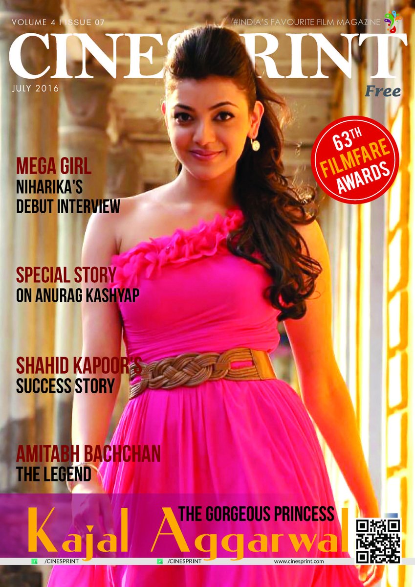 cine_sprint's tweet photo. Here is the Gorgeous 👰 @MsKajalAggarwal as a @cine_sprint July Magazine Cover Page. https://t.co/U9vTppU70H