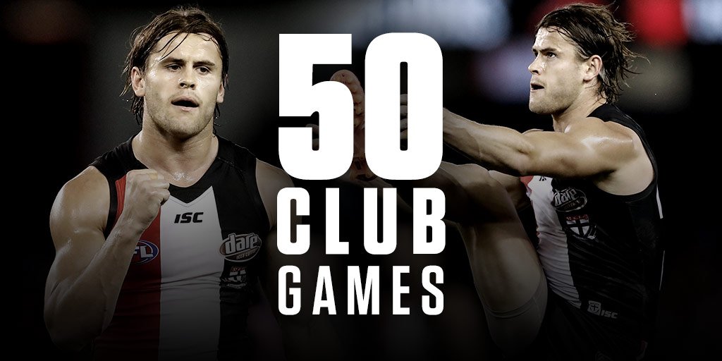 stkildafc's tweet image. 50 in the red, white and black for @Maverickweller 💪 #AFLSunsSaints