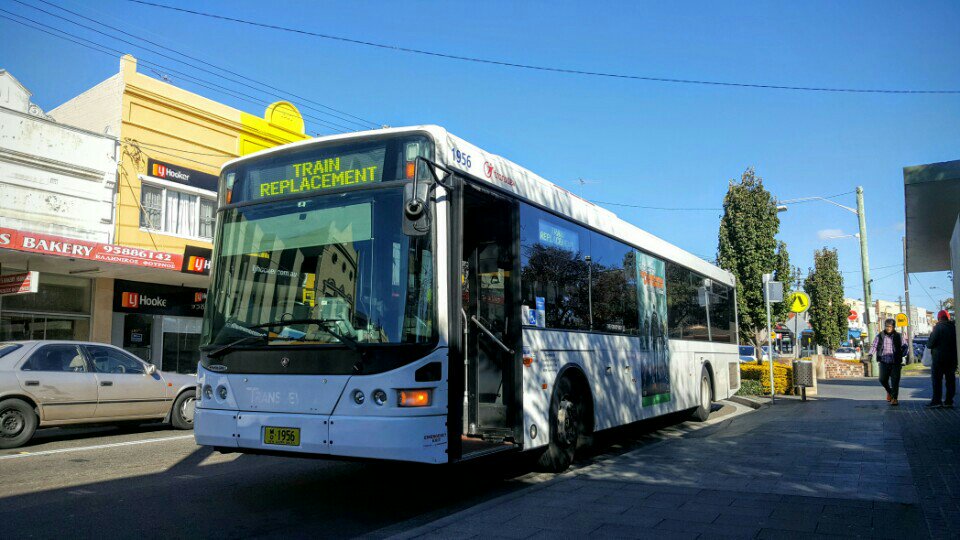 Transdev NSW Mt Kuring-gai m/o 1956 Scania K94UB/Volgren CR228L on rail shift 551 as... swarmapp.com/c/cU6oEkiJDzz