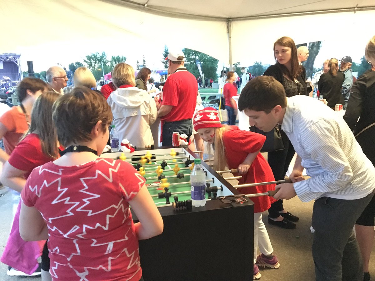 Brian_ShPk's tweet photo. @GarnettGenuis having fun at the foosball table celebrating a #HappyCanadaDay in #shpk! https://t.co/l0LCeOqecH