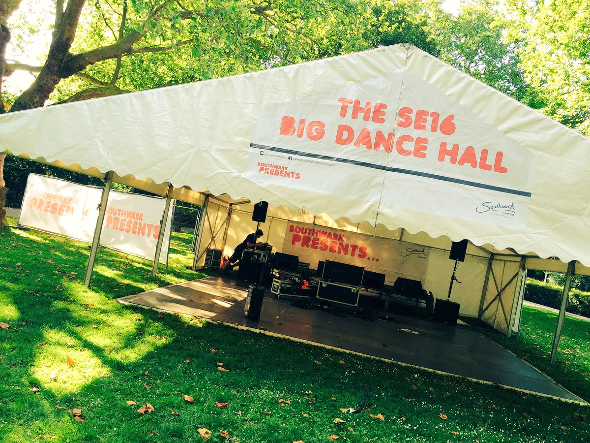 SouthwarkEvents's tweet photo. The @DanceinSE16 @bigdancenews Dance Hall is lookin mighty fine in the morning sunlight #BermondseyCarnival https://t.co/nOBVwFapE0