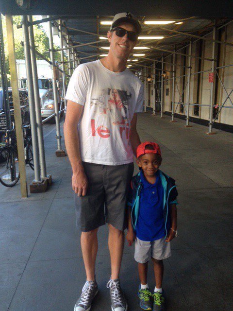 AnaleseRecruits's tweet photo. My munchkin w/.@SamQuerrey 2015.This match against #Djokovic is amazing!Can't wait for the conclusion! #Wimbledon https://t.co/jY17NBQjj6
