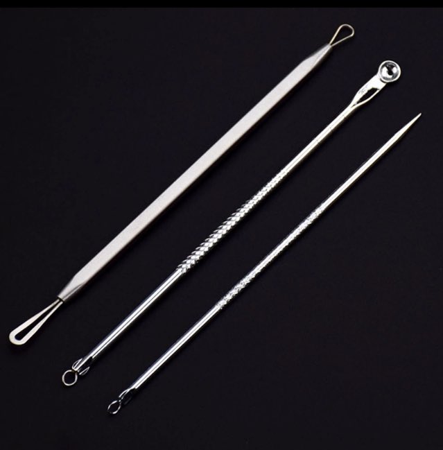 BuduMalli's tweet photo. Black head, Pimples, Acne removal tool kit is here. #FaceCare #Blackhead #Comedone #Blemish #Extractor #Remover https://t.co/7D3UXxBzGC