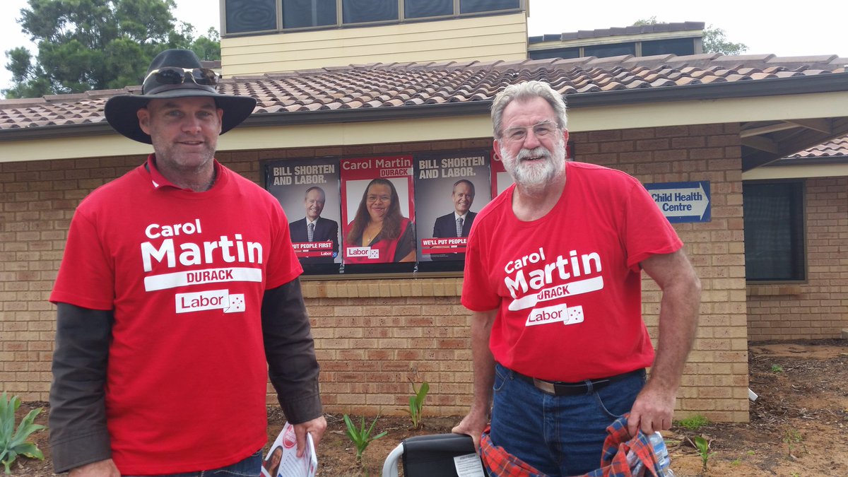 daronkeogh's tweet photo. #myboothrules Daron & Brian at the Spalding booth in Geraldton. Strong Labor sentiment @walabor @AustralianLabor https://t.co/d3GZpzPCb4