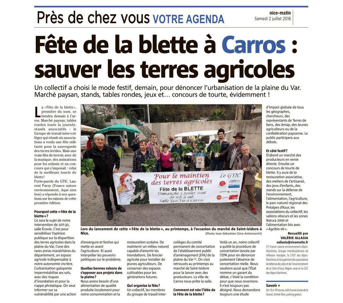 capre06's tweet photo. Fête de la blette à #Carros : sauver les terres agricoles #laplaineduvar - https://t.co/9cerFBmqGR https://t.co/FIPujaM22k