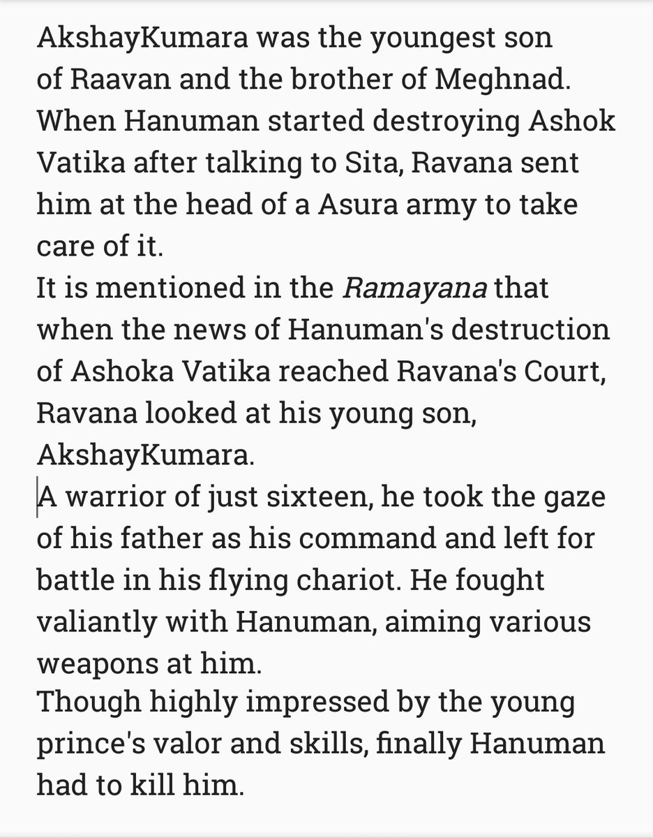 Siya_Ke_RamFC's tweet photo. AkshayKumara. #RamayanaTrivia 
@SiyaKeRam_SP @SiyaKeRam_FC @SiyakramFc @SiyaKeRamFC_ https://t.co/mY6JMi7yFr