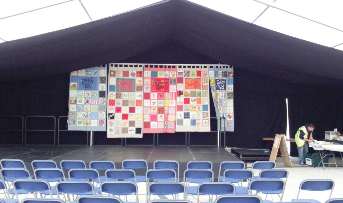WeLoveMerthyr's tweet photo. Almost ready for day of music & dance from across the world at Merthyr Global Village Fest in Penderyn Square #MTGV https://t.co/L9ddsnXfsF