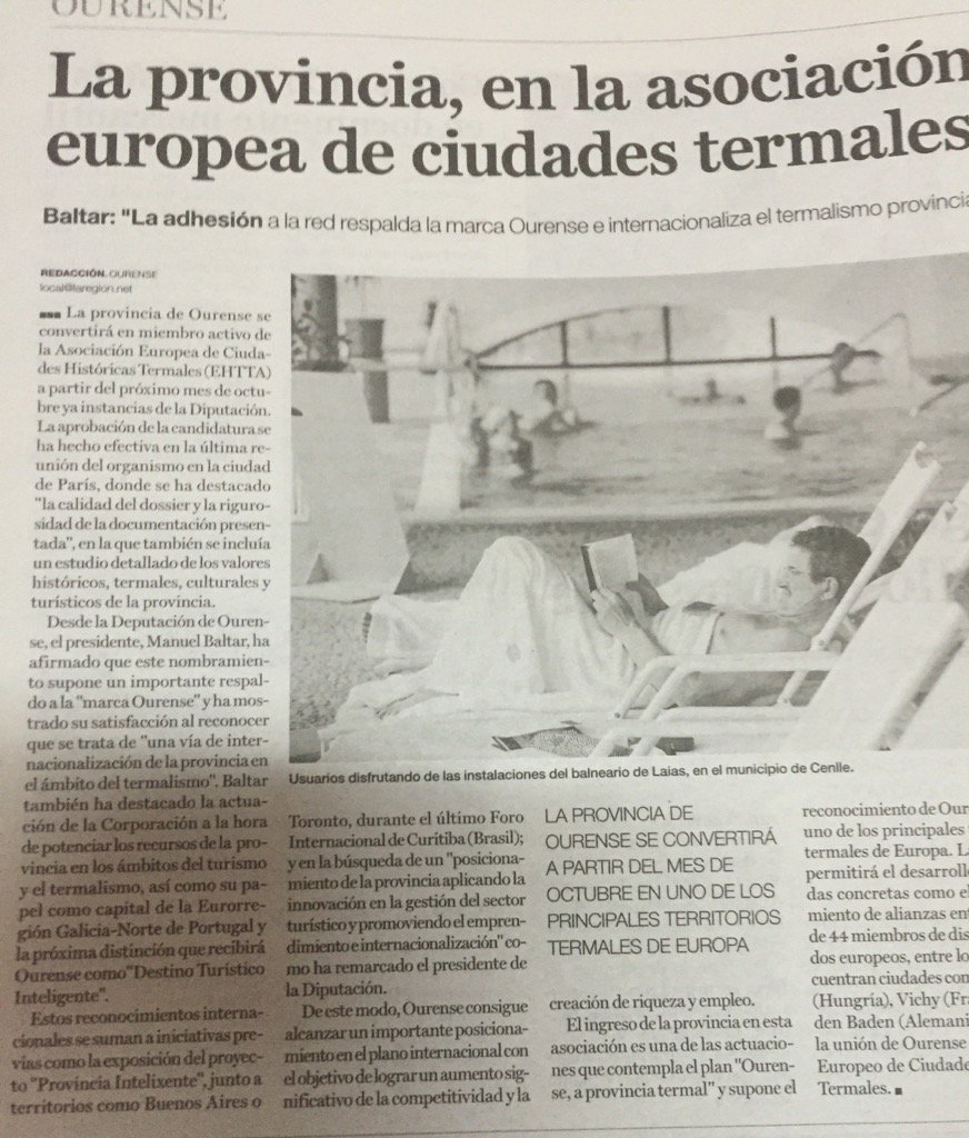 roslufe's tweet photo. #OU15-19 #Ourense en la asociación europea de ciudades termales #CreoEnElTermalismo https://t.co/8siPyS2YoM