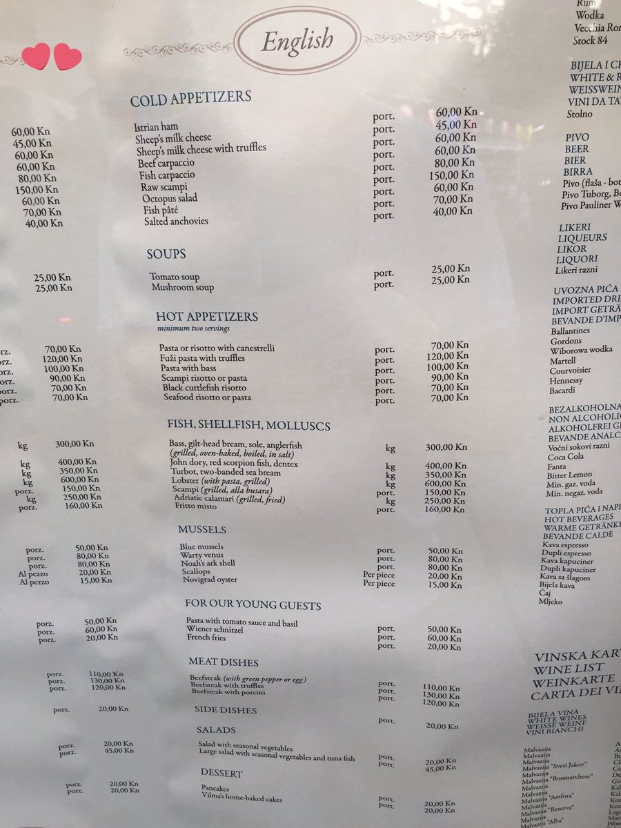 julesserkin's tweet photo. @KenHerron @TZ_Novigrad @ShareIstria @VisitIstra @EnjoyIstra @marko5508 @SCOFFQUAFF stunning #menu #ShareIstra https://t.co/Z0JGFQKBvC