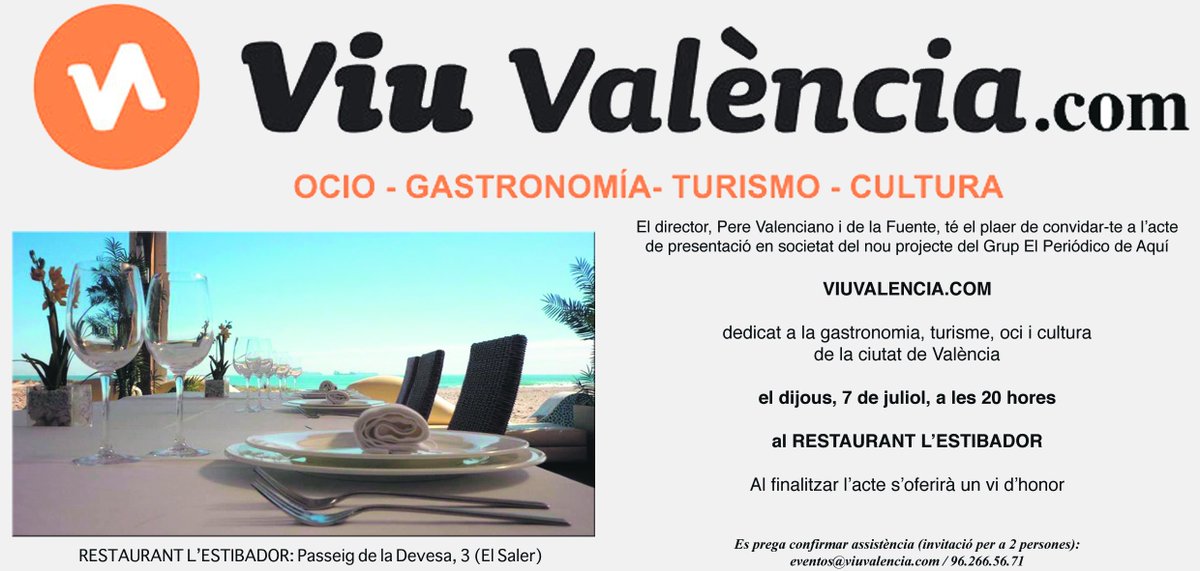 ViuValencia's tweet photo. ¡Solo faltan 5 días para nuestra presentación en @Lestibador , con actuaciones en directo y muchas sorpresas más https://t.co/kBZUIzYf7v