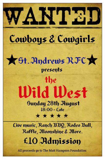 another_ticket's tweet photo. Tickets available for this event @StAndrewsRFC raising money for @Hambofoundation don't miss out #charity #wildwest https://t.co/7wLr14wmZM
