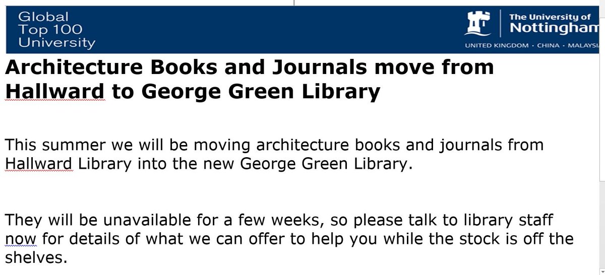 Important information about Architecture books:
<a href="/UoNABE/">UoN DABE</a> @UoNEngineering