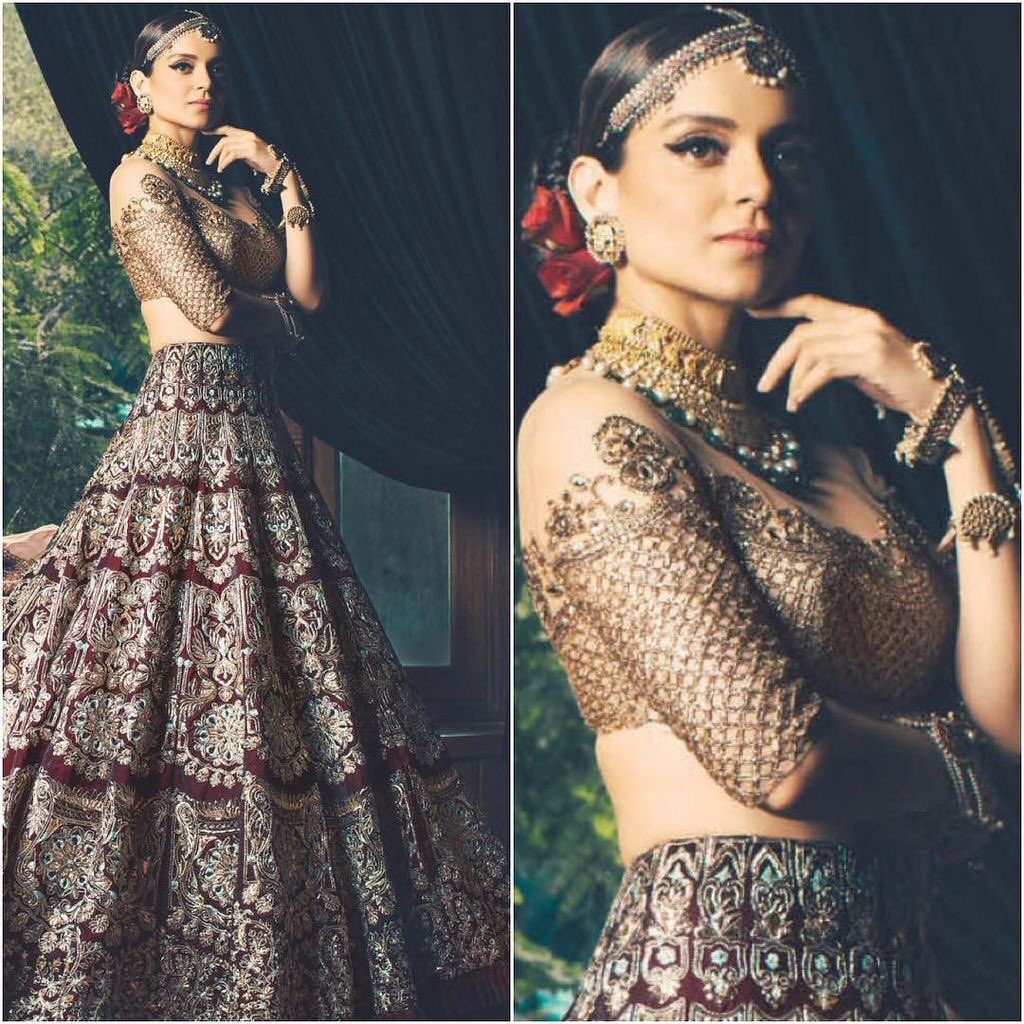 filmfare's tweet photo. Queen #KanganaRanaut dazzles for the King of couture, @ManishMalhotra and the combination is proving to be lethal. https://t.co/9uc3w79W6Z