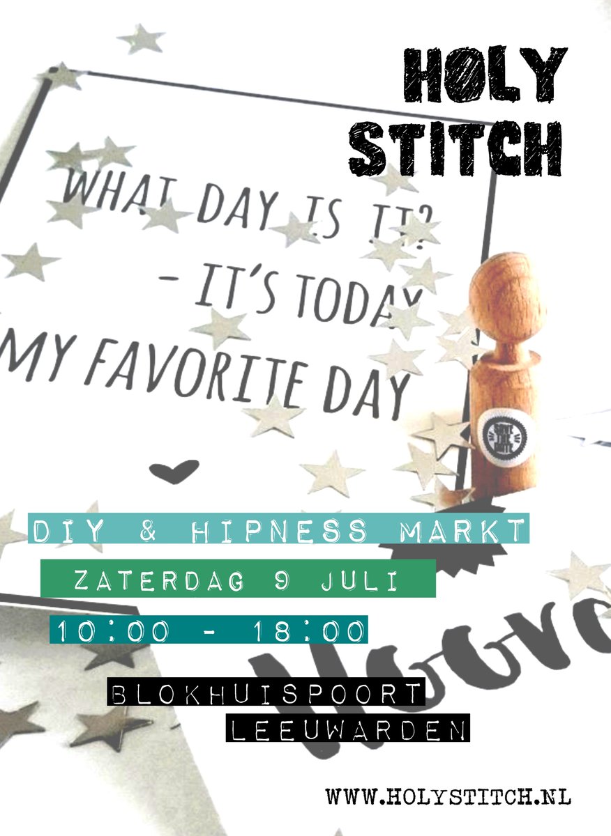 HOLY STITCH  ---> ZATERDAG 9 JULI <a href="/deBlokhuispoort/">Blokhuispoort</a> ^_^ #DIY #hipness #markt #Leeuwarden #RT #retweet