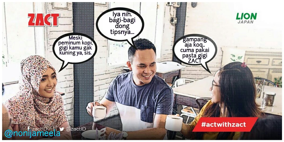 NoniJameela's tweet photo. Tips agar enjoy menikmati kopi tanpa khawatir gigi bernoda. #ComicZact #ActWithZact @zactID https://t.co/6kTn3N6tH0
