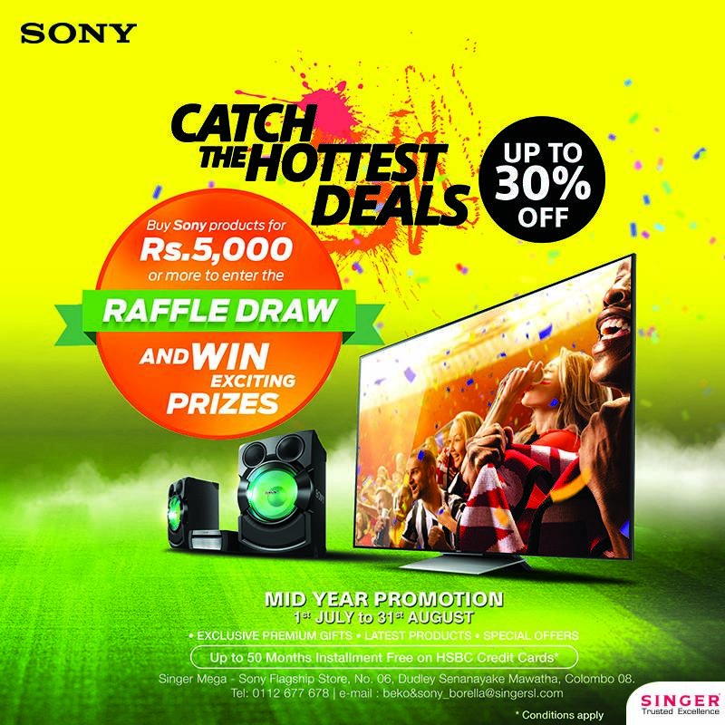 iContactLanka's tweet photo. Catch the Hottest #Deals at #SingerMega - #Sony Flagship Store. Up to 30% Off. #lka #iContactLanka #offers https://t.co/n6Gf6emUAc