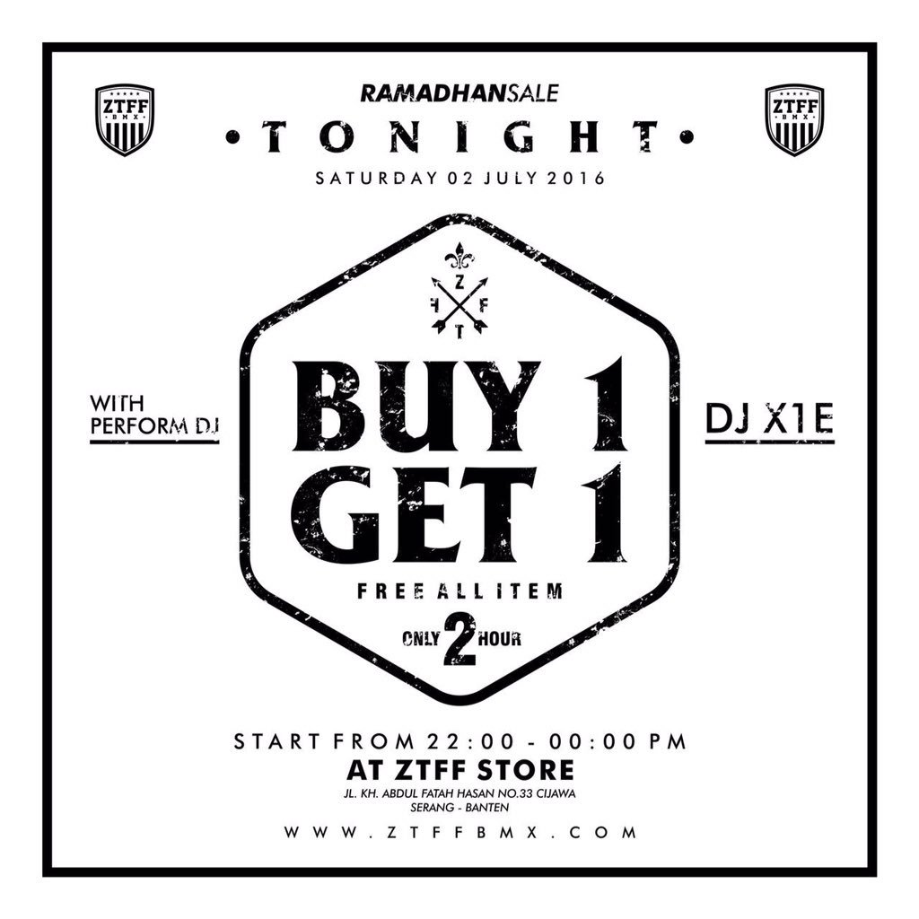 hello good news...!!! tonight best promo BUY1GET 1 ALL ITEM start from 22:00pm - 00:00pm at store cc