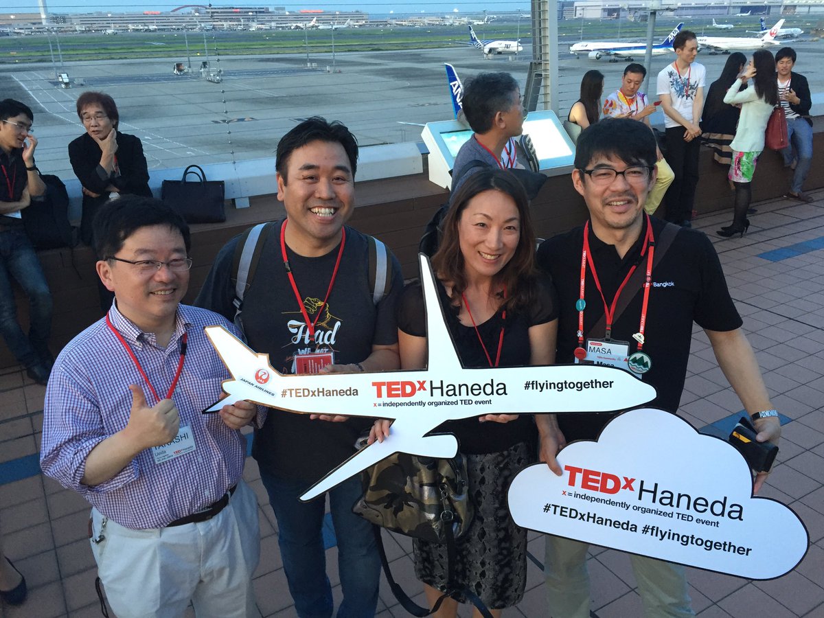 SocialCompany's tweet photo. #TEDxHANEDA reunion 🛫😄 w/ @MasaKawamukai @tokyopingu Ueda-san https://t.co/6jhiby9pyZ