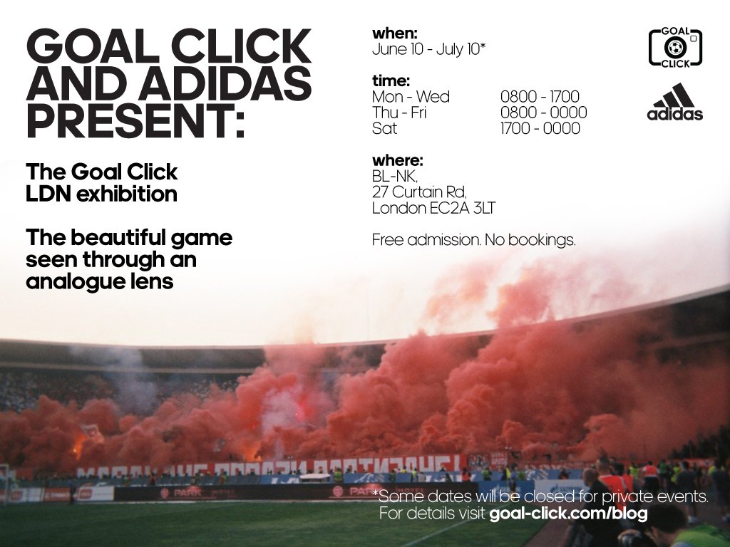 Art_of_Football's tweet photo. Last chance to go to the @Goal_Click X @adidasUK exhibition. Well worth a look, &amp; there showing the Semi Finals https://t.co/6qUWCuXCp0