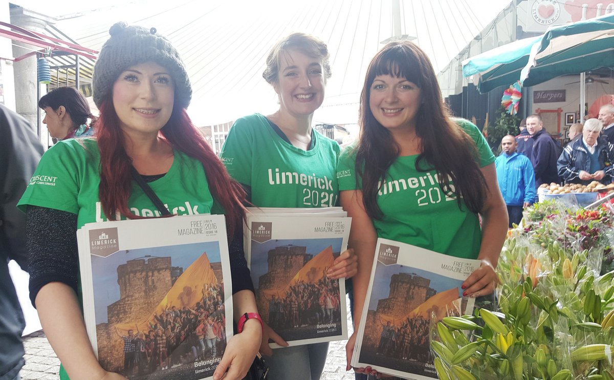 limerickonline's tweet photo. We are at the Milk Market giving out The Limerick Magazine - #Limerick2020 Special Edition What an amazing reaction! https://t.co/MUrqjsRtIC