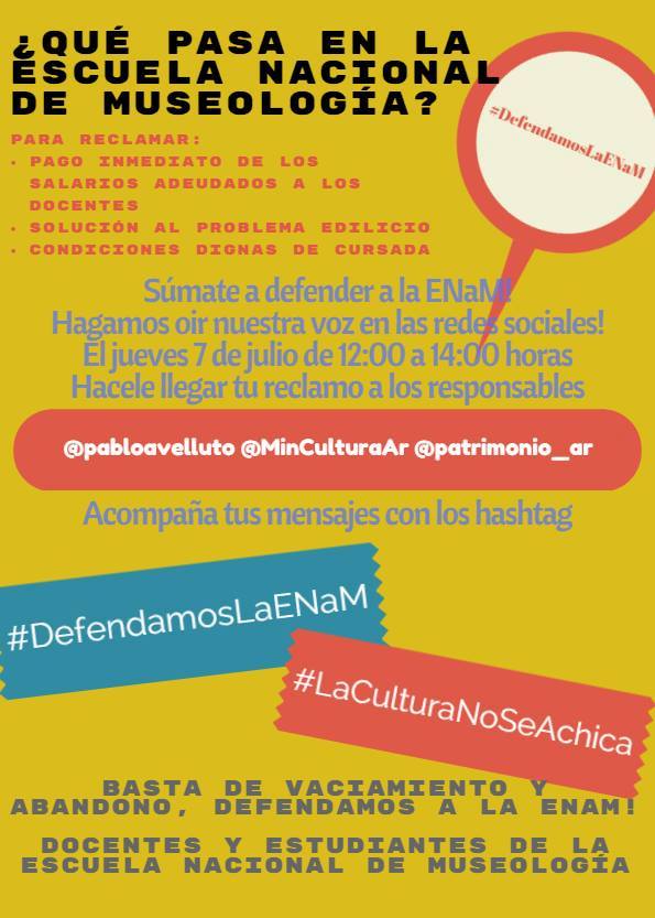 ATMuseos's tweet photo. Digamos NO al vaciamiento de la Escuela Nacional de Museología #DefendamoslaENaM #LaCulturaNoseAchica Difundir! RT https://t.co/d5gF7rdtLh