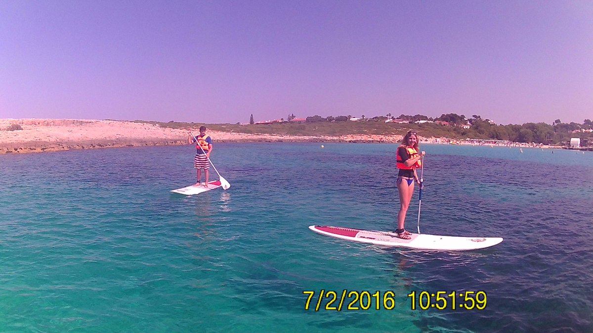 SportsKayak's tweet photo. Curso de Stand Up Paddle en Cala Torret, Binibequer...  Con DMS Sports&amp;Kayak diversión asegurada!! Os esperamos!!! https://t.co/cSJ5Xhciiy