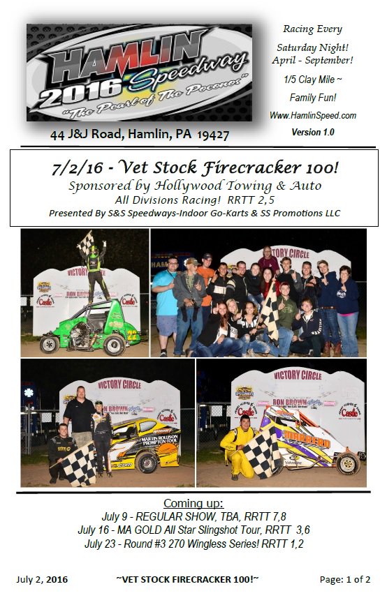 HamlinSpeed's tweet photo. Race day-Vet Stock Firecracker 100! benefiting our local veterans! All Divisions Racing! #HamlinStyle #MilitaryFree https://t.co/7erQ76LtTU