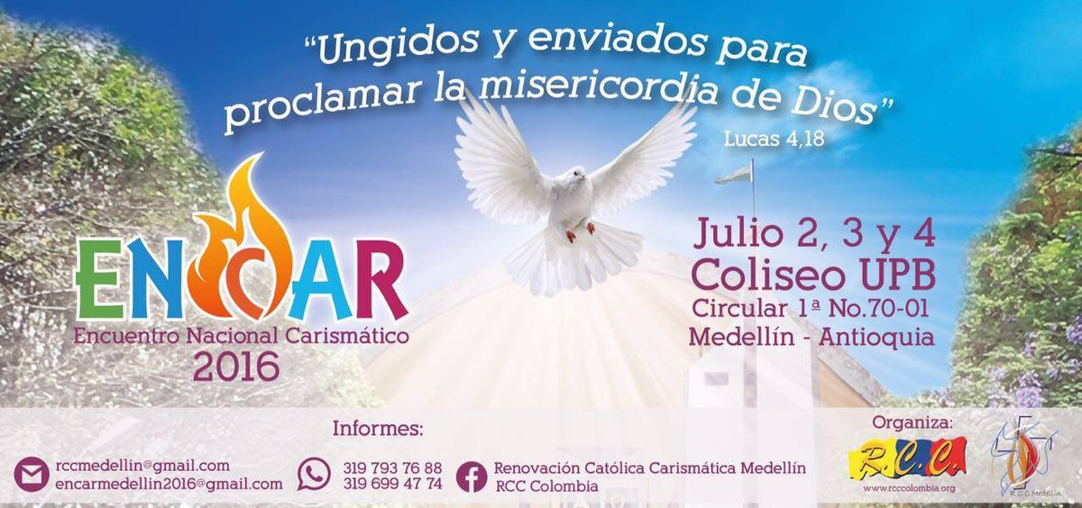 padrecharly's tweet photo. Hoy se inicia en el Coliseo de la UPB el ENCAR en Medellín. #modoENCAR
Nos vemos el lunes!! https://t.co/K3zNaJWteM