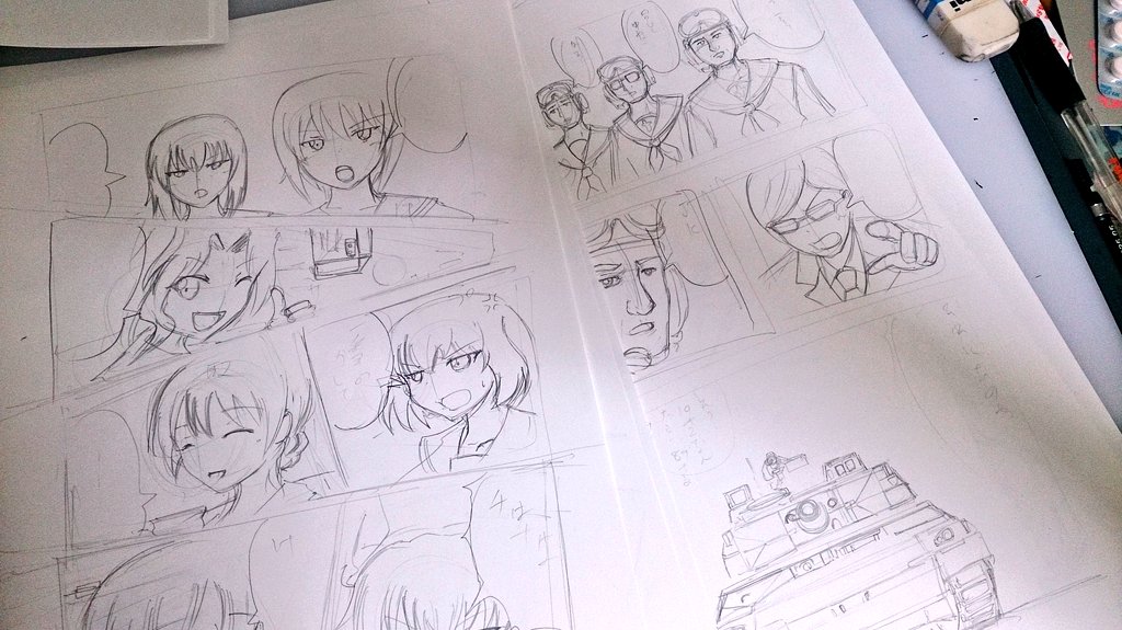 夏コミの新刊 間に合えばガルパンの大洗連合と大学選抜との戦いに富士