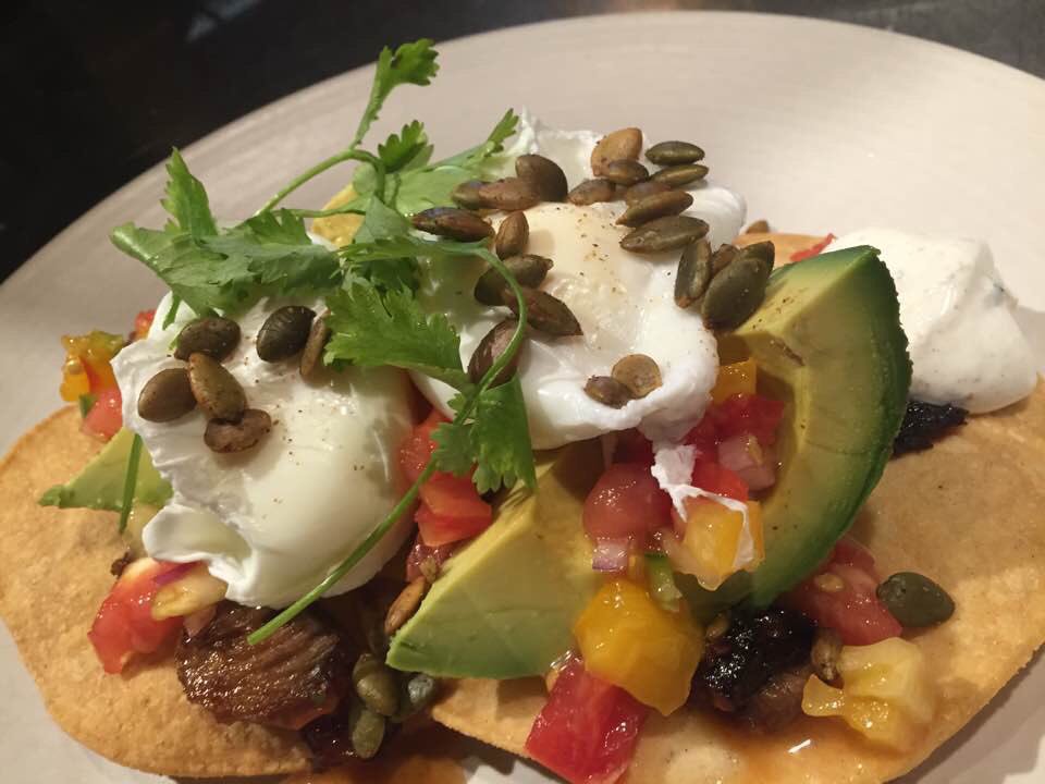 From Chef Brock: Beef brisket tostada breakfast for brunch! #BeermosaFriendly  #Brunch