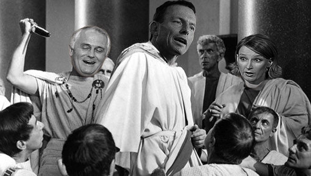 Image result for Image of Tony Abbott as Caesar