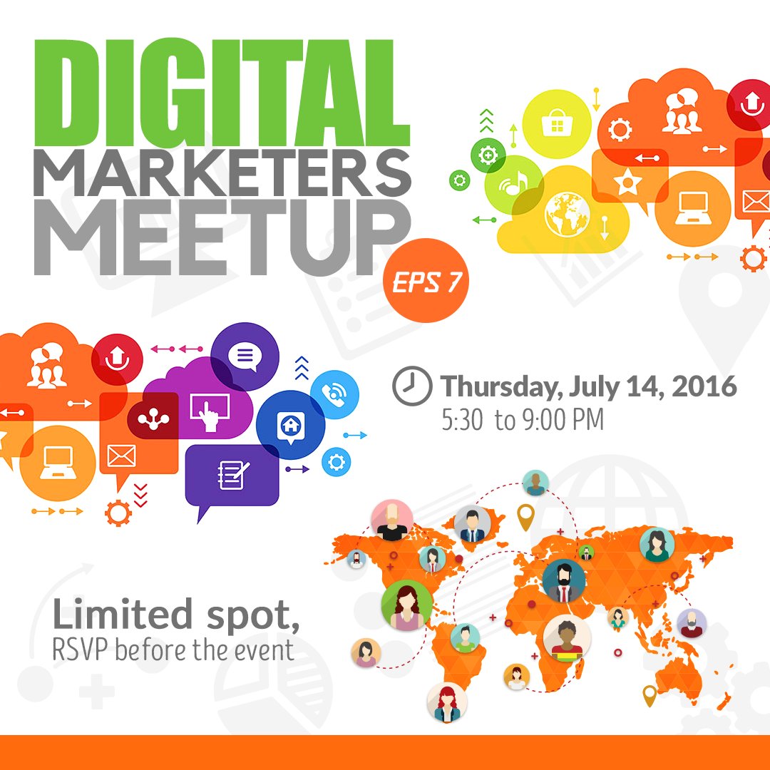 Yuk join ! "Digital Marketers Meetup" hari Kamis, 14 Juli, 2016.
Silahkan RSVP disini bit.ly/2928LHn