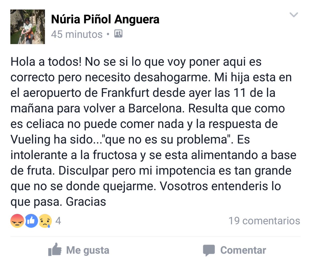 A fructose intolerant and coeliac girl stuck over 24h in <a href="/Airport_FRA/">Frankfurt Airport</a> due to <a href="/vueling/">Vueling Airlines</a> delays with no food.Plz help!